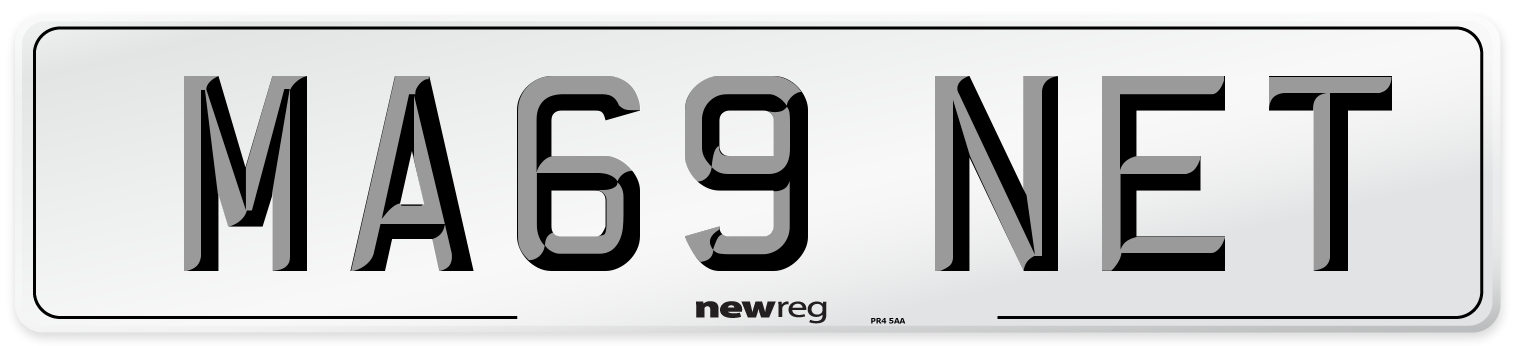 MA69 NET Number Plate from New Reg